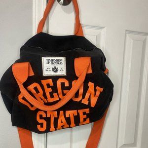 Pink duffle bag